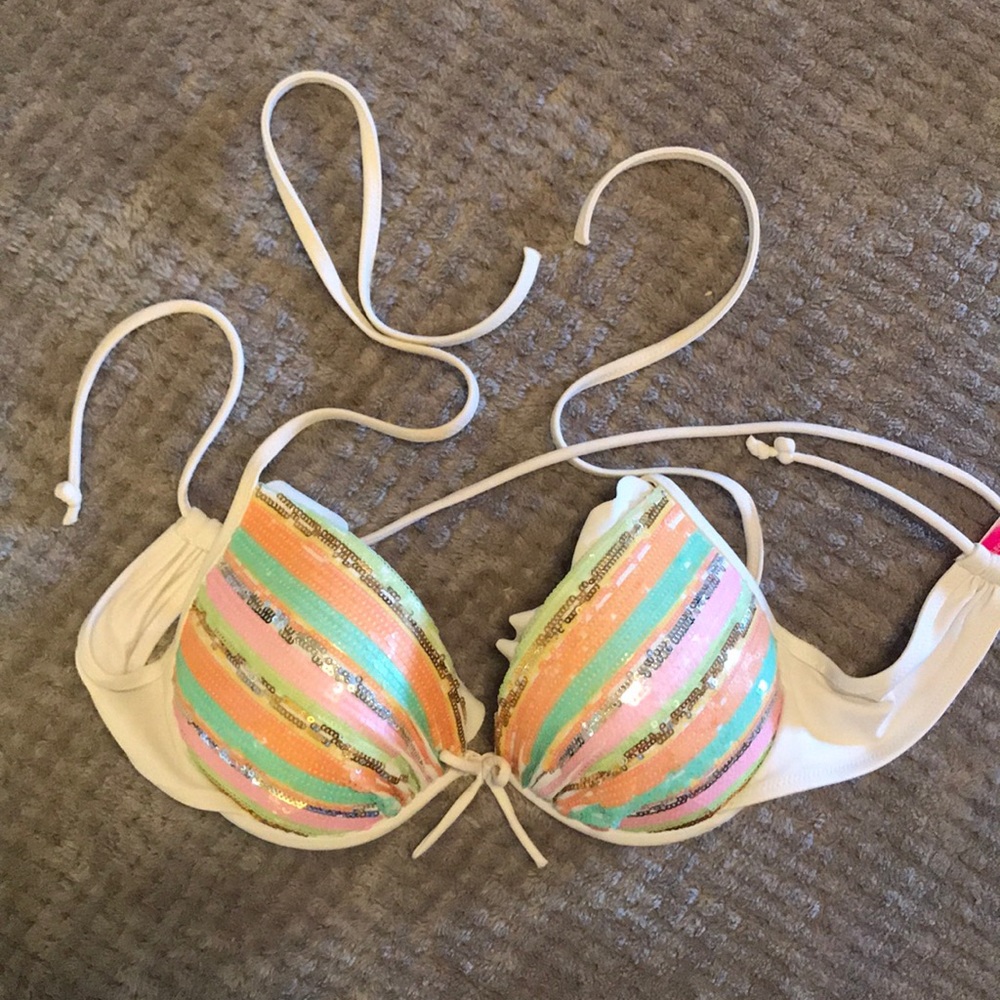 Victoria’s Secret Sequin Push Up Triangle Top